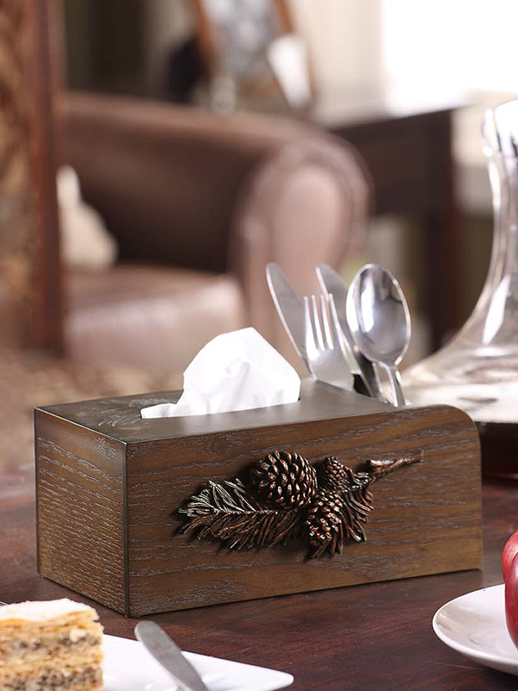 那澜多好欧式创意个性纸巾盒客厅家用木质抽纸盒桌面遥控器收纳盒