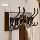 实木多功能挂衣钩门后粘胶挂钩置物架免打孔强力承重壁挂衣帽架
