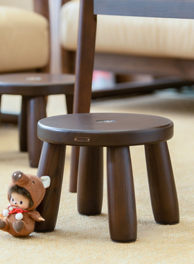 那澜小板凳家用茶几凳进门口换鞋凳实木矮凳木头圆凳方凳靠背椅子