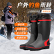 2025年冬雨鞋 冬季 男士 加绒高筒加厚耐磨防水钓鱼专用防滑鞋 钓鱼鞋