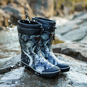 雨鞋 外穿迷彩防水鞋 雨靴男款 水靴男 胶鞋 男士 防滑中筒套鞋 水鞋