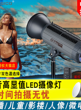 visico韦思200W直播补光灯led网直播间灯光常亮补光灯球形直播灯