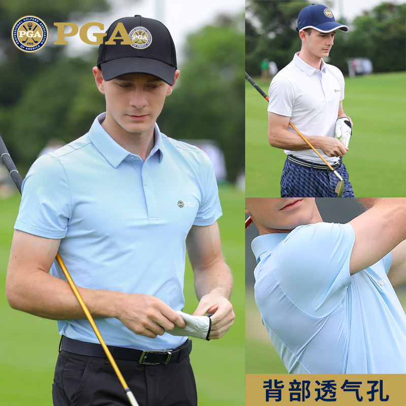 美国PGA 高尔夫服装男士短袖t恤夏季运动球衣男装衣服上衣polo衫