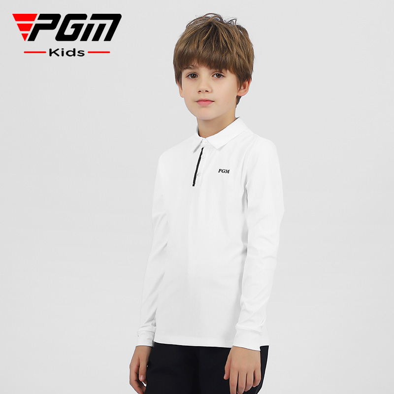PGM儿童高尔夫球衣服秋冬季新款男童长袖T恤服装青少年高弹童装