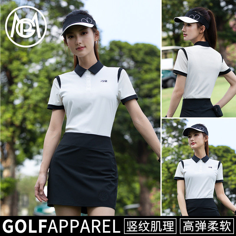 2026韩国 高尔夫女装上衣夏女士短袖T恤网球polo服装运动裙子套装
