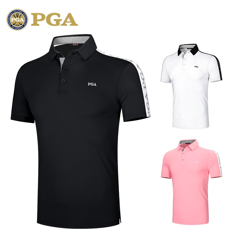 Mỹ PGA mùa hè quần áo golf nam ngắn tay thun thể thao thời trang hàng đầu nam