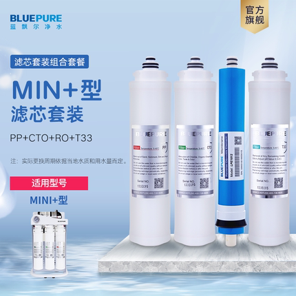 蓝飘尔净水器mini+滤芯PP棉CTO滤芯RO膜T33滤芯组合优惠装