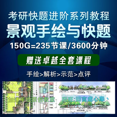 园林景观考研快题方案设计视频教程真题分析示范零基础马克笔