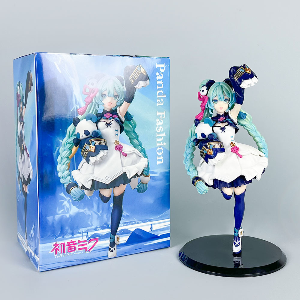 初音未来手办国风熊猫初音二次元动漫美女潮玩周年机箱摆件景品