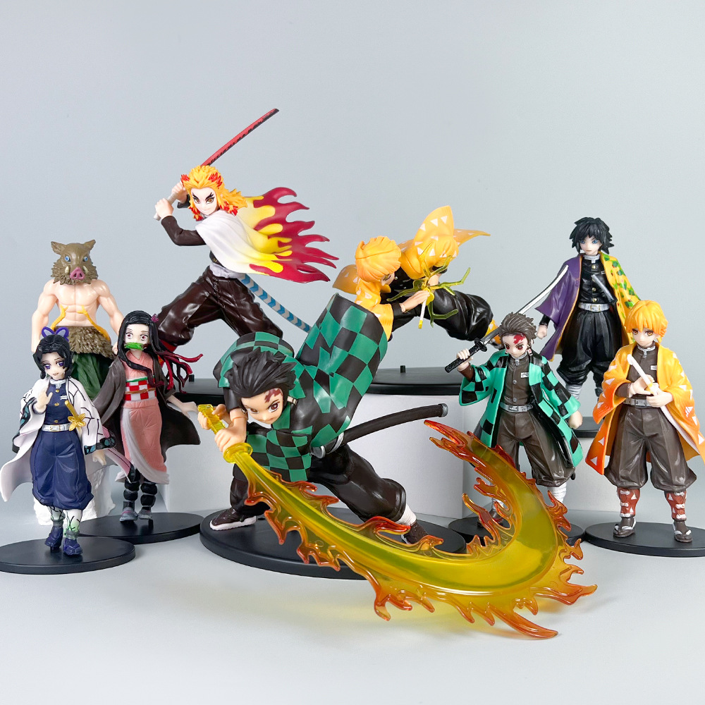 鬼灭之刃手办动漫大刀火神炭治郎我妻善意弥豆子富冈义勇模型摆件