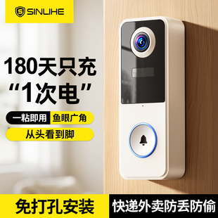 可视门铃监控门口防盗电子猫眼家用无线摄像头360度全景鱼眼摄影