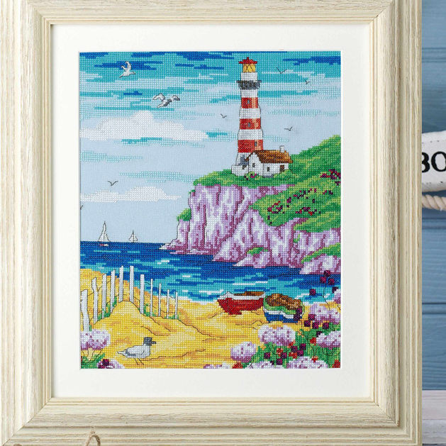 多金绣铺十字绣自配套件DMC/R线/ANC安卡线/精准印花A042灯塔风景