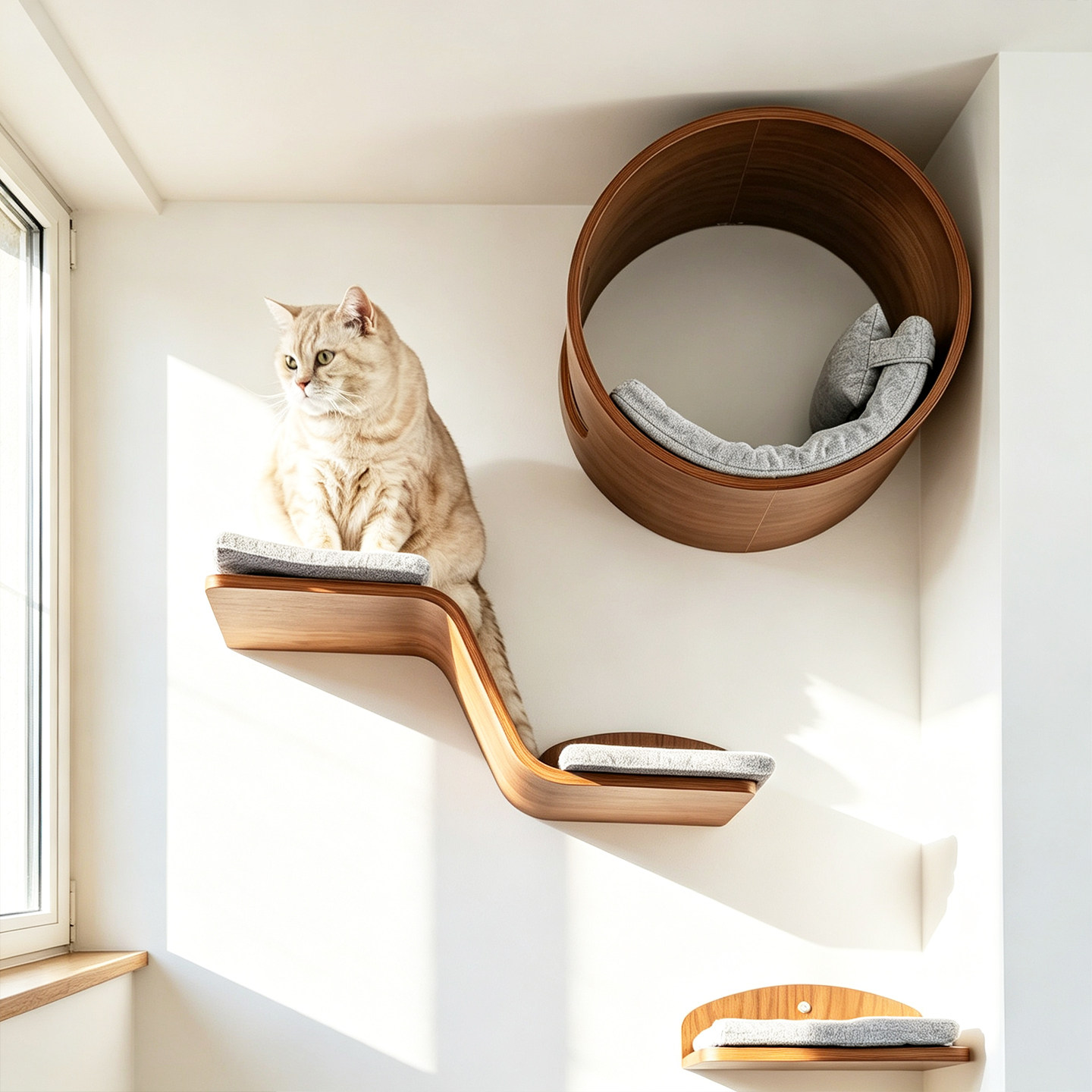 猫爬架洞洞板定制墙壁式猫窝一体图片
