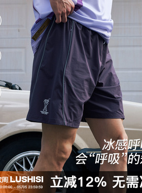 录士LUSHISI焕曜主题2026夏季美式宽松四面弹力速干透气篮球短裤
