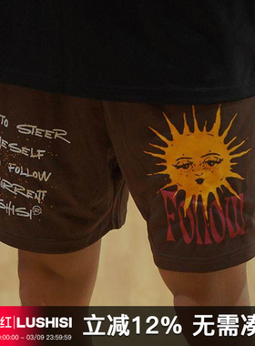 LUSHISI[破晓]篮球美式短裤男夏季运动训练网眼速干四分复古球裤