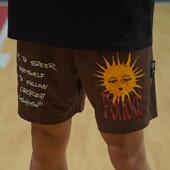 破晓 运动训练网眼速干四分复古球裤 篮球美式 男夏季 短裤 LUSHISI