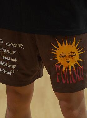 LUSHISI[破晓]篮球美式短裤男夏季运动训练网眼速干四分复古球裤