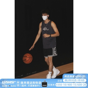 篮球背心实战速干t恤宽松运动球衣 LUSHISI比赛训练logo系列美式