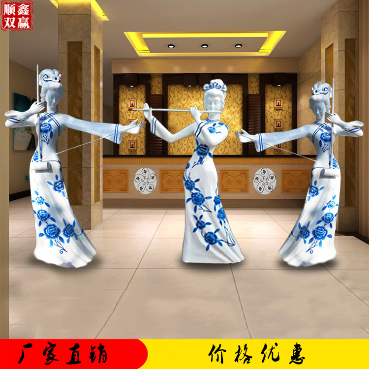 彩绘古代音乐人物雕塑现货特价