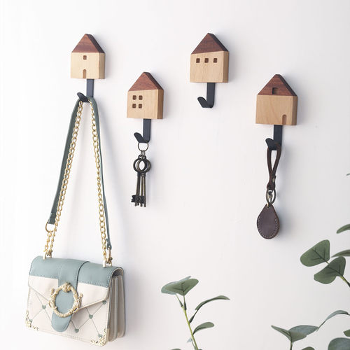 实木质摆件ins风免打孔挂衣钩