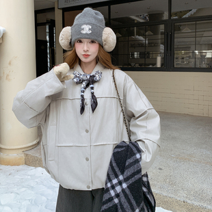 小个子酷飒甜美金属丝蛋白皮羽绒服女2025年冬季新款90白鸭绒外套