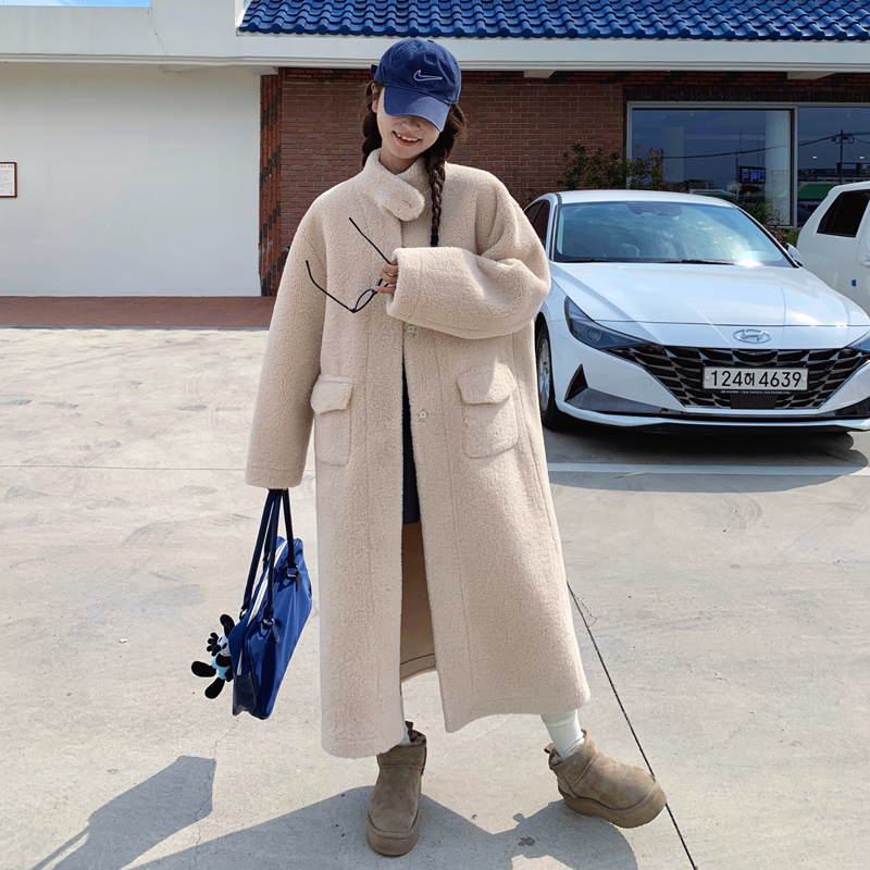 简约大气韩版时尚皮毛一体大衣