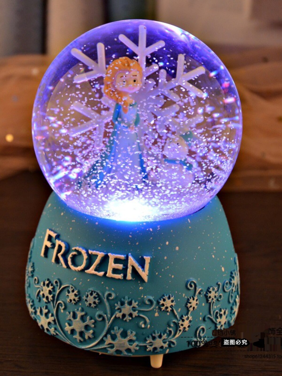 무료 배송 ELSA ICE AND SNOW PRINCESS 크리스탈 볼 뮤직 박스 뮤직 박스 회전 눈송이 새해 여자 친구 선물