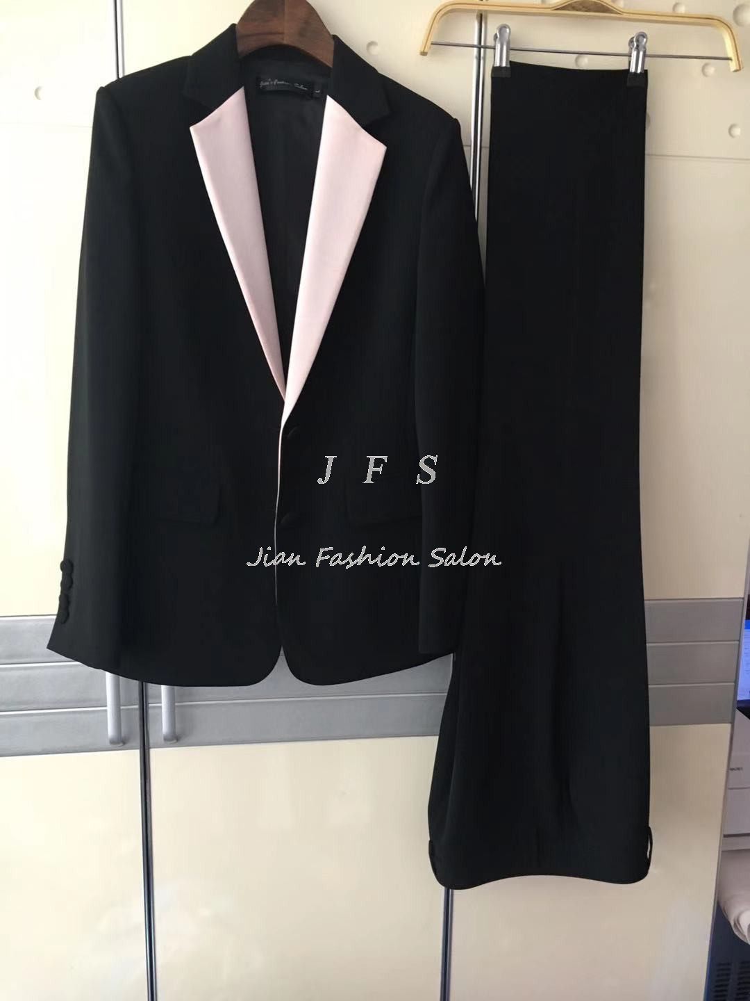 jfs高端私人定制西服黑色九分裤