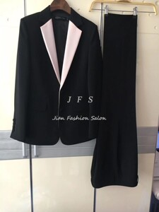 jfs高端私人定制西服黑色九分裤
