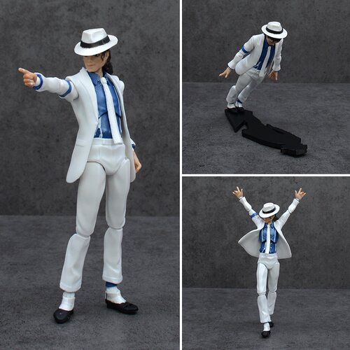 SHF迈克尔手办杰克逊MichaelJackson 犯罪高手服月球漫步可动摆件