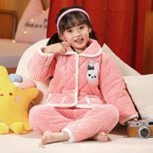 女童男童小孩宝宝加绒加厚款 冬季 儿童睡衣珊瑚绒冬款 法兰绒家居服
