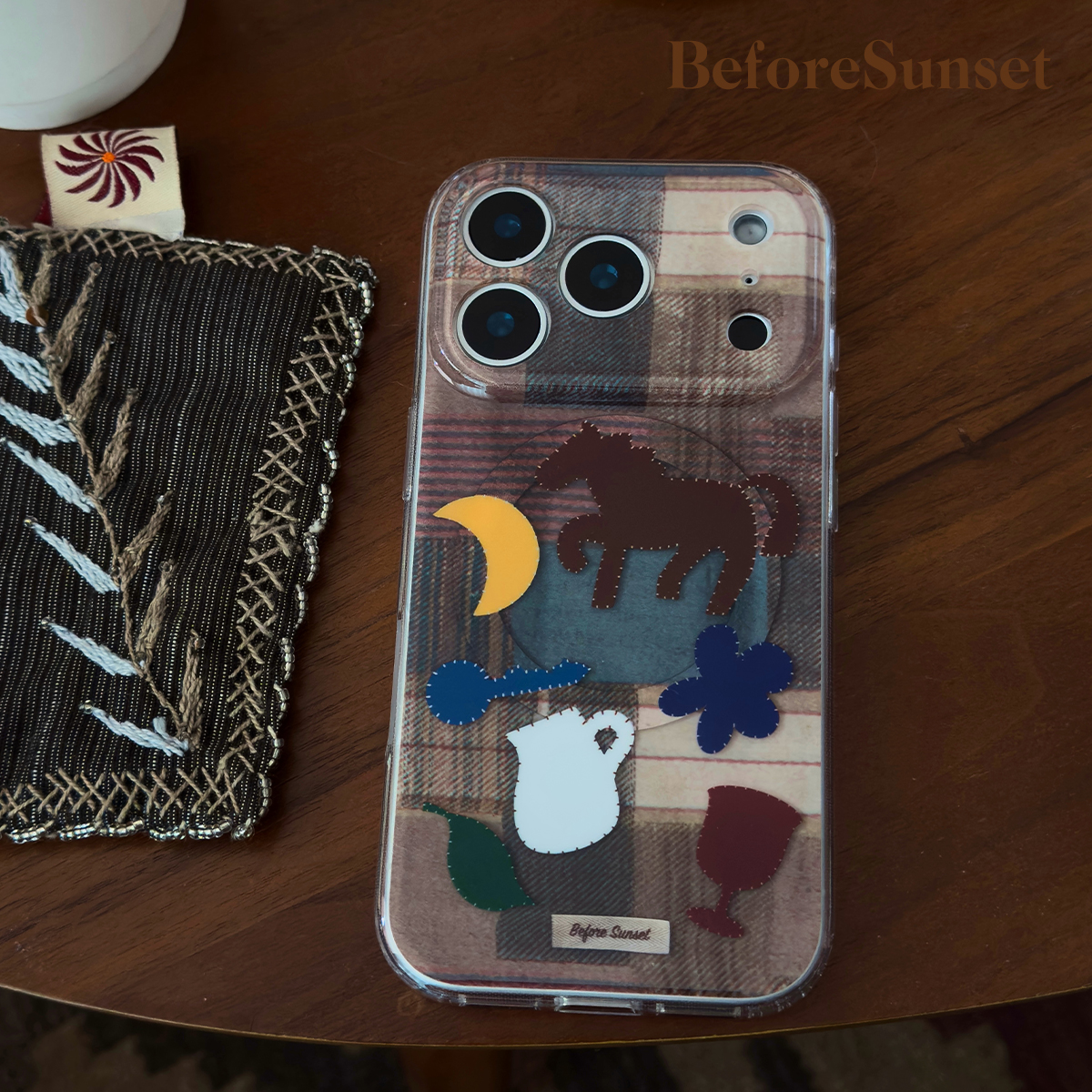 BeforeSunset游牧棕色小马双层印花IMD磁吸手机壳小众创意透明壳适用于iPhone17pro17promax