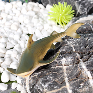 儿童仿真海洋动物玩具模型摆件科教认知礼物虎鲨大白鲨巨齿鲨虎鲸