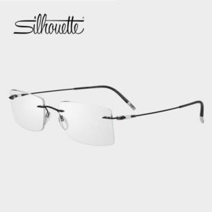 诗乐Silhouette眼镜架超轻钛合金方形圆形商务男女近视镜无框5500