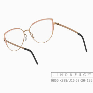 LINDBERG林德伯格镜框女士时尚休闲眉毛架超轻钛架雅痞风9855
