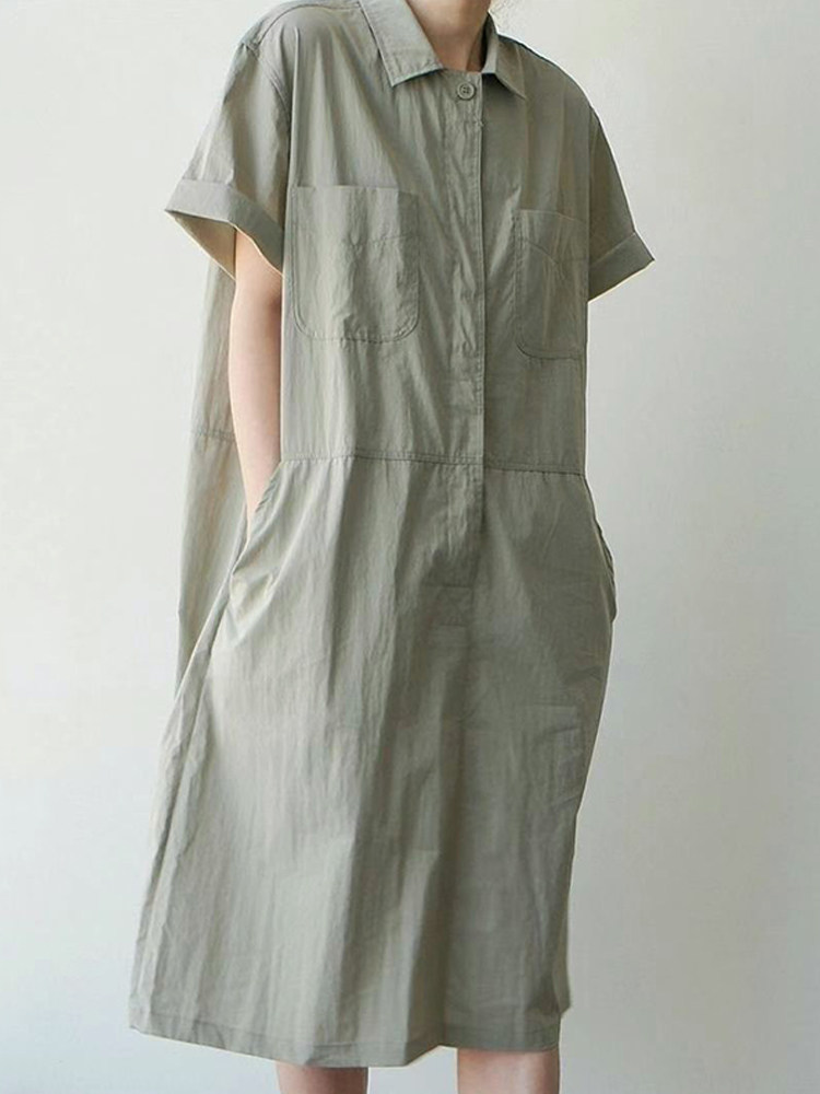 luxe市舶司 轻薄不透有廓形感 韩国女装2023夏装新款polo衫连衣裙