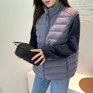 市舶司细腻温暖 韩国女装2023春秋时尚外穿立领羽绒马甲-发圆通女