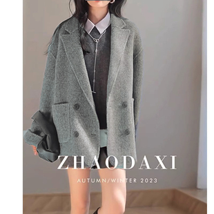 【福利款】口碑王 西装式通勤气质羊毛骆驼绒双面呢大衣外套