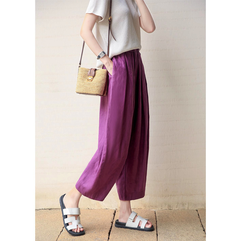 中腰亚麻气球裤休闲裤轻薄透气