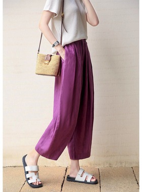 戎m美KZ0713015【亚麻气球裤】天生凉感/轻薄透气/宽松休闲裤女は