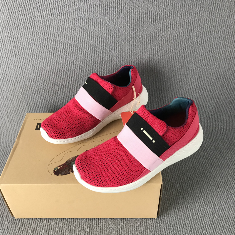 uin彩绘旅行鞋素色混织托莱多1轻便一脚蹬健步鞋软底飞织女士单鞋