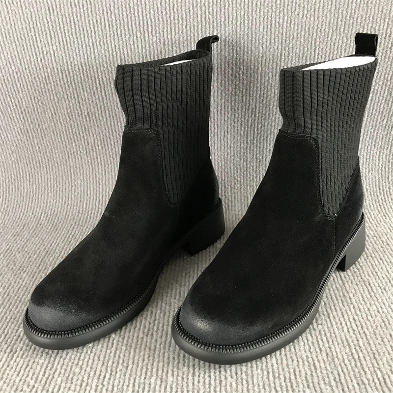 其他低跟加绒里时装靴断码撤柜