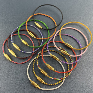 2mm防水钢丝手绳直按扣细款细绳转运珠红绳男女款手链半成品