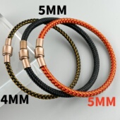 不绣钢丝绳手绳穿转运珠红绳XL手链适用于周生家串珠 5MM粗款