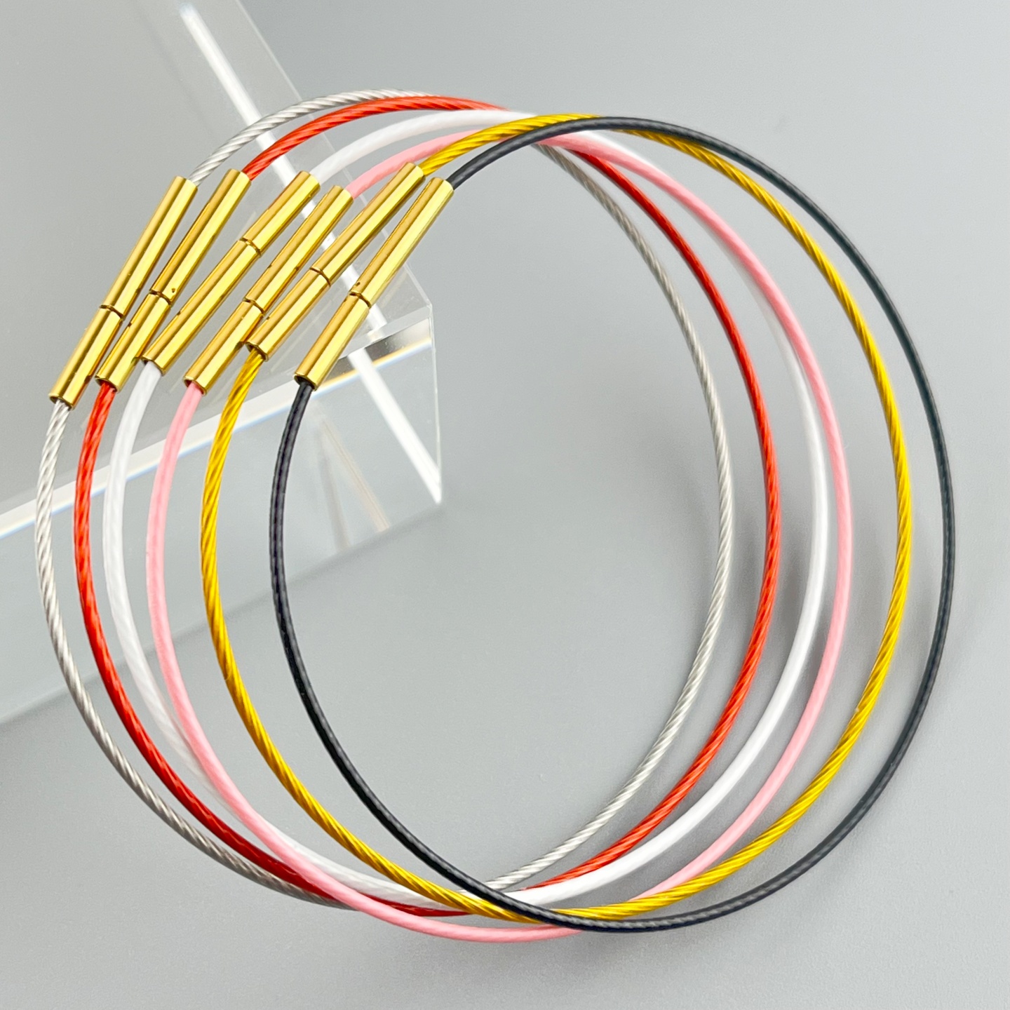 1mm防水钢丝手绳细款极细绳穿小孔转运珠红绳男女款手链半成品