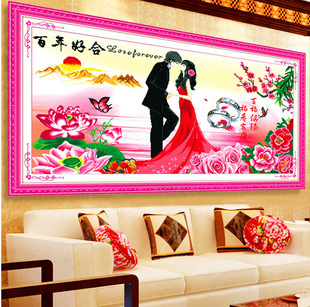 KS色系新款客厅卧室结婚画喜庆爱情幸福约定百年好合手工满钻石绣