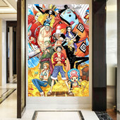 KS色系新款 客厅玄关日本动漫海贼王路飞草帽团全家福满线绣十字绣