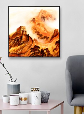KS色系新款客厅书房办公室万里长城中国风手工点钻绣满贴钻石画