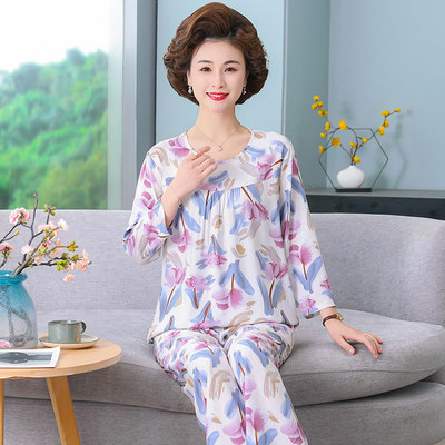 中老年妈妈夏装睡衣女款