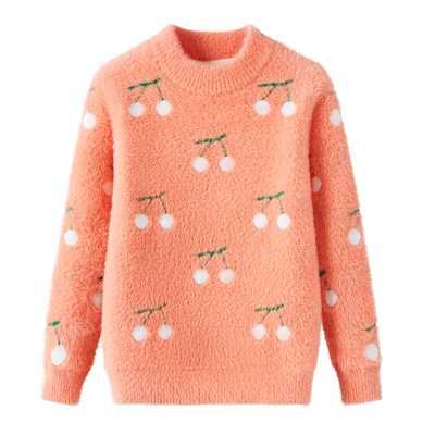 秋冬季套头加绒加厚圆领保暖毛衣